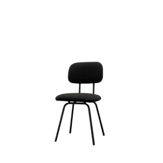 Silla confidente negra sin brazos de 4 patas