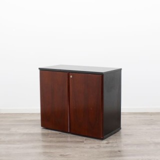 Armario bajo todo puerta negro y caoba 87cm 2