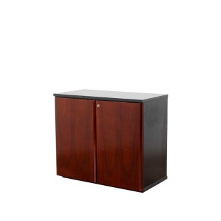 Armario bajo todo puerta negro y caoba 87cm