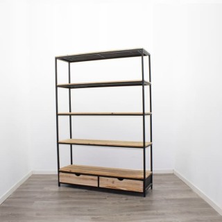 Estantería industrial de metal y abeto macizo de 130cm 2