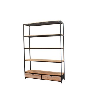 Estantería industrial de metal y abeto macizo de 130cm