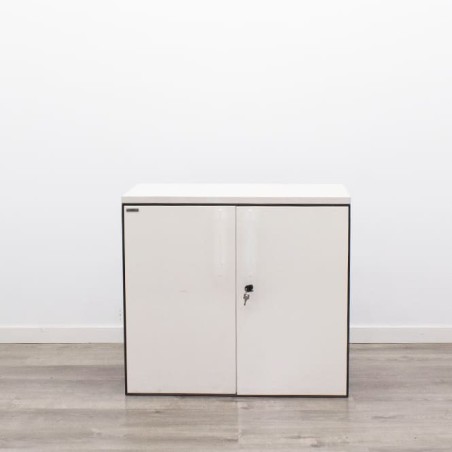 Armario bajo metálico blanco y gris de 80cm