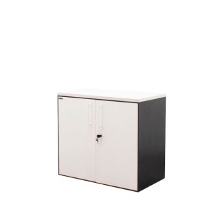 Armario bajo metálico blanco y gris de 80cm