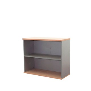 Armario bajo diáfano en gris y haya de 100,5cm