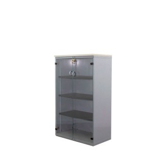 Armario medio metálico puerta de cristal de 80cm