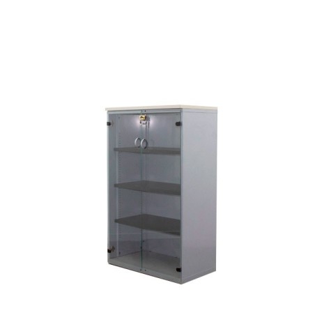 Armario medio metálico puerta de cristal de 80cm