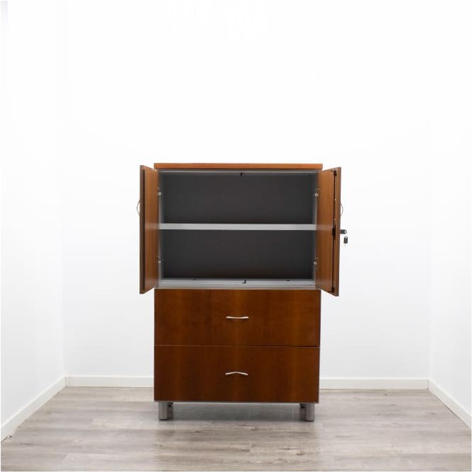 Armario medio archivador puertas altas y archivo bajo en peral de 92cm