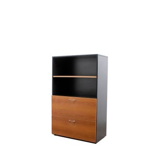 Armario medio archivador peral y negro de 90cm