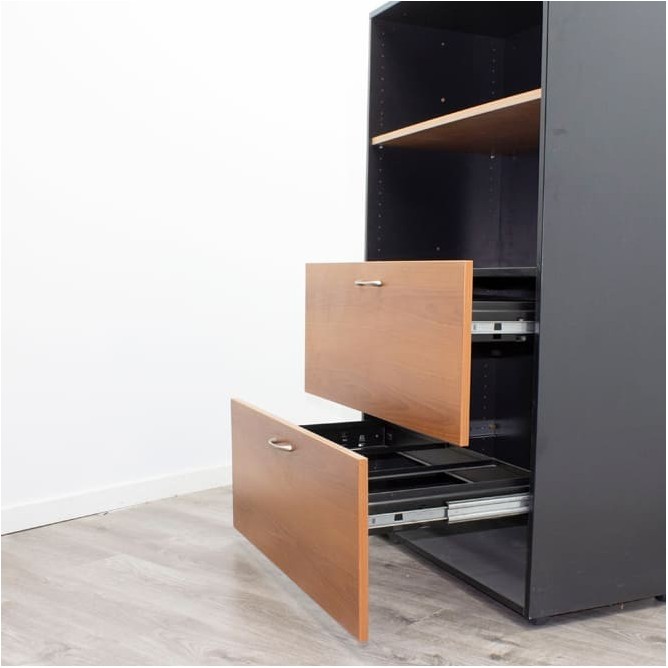 Armario medio archivador peral y negro de 90cm