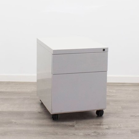 Cajonera metálica cajón y archivo en gris claro de 43,5cm
