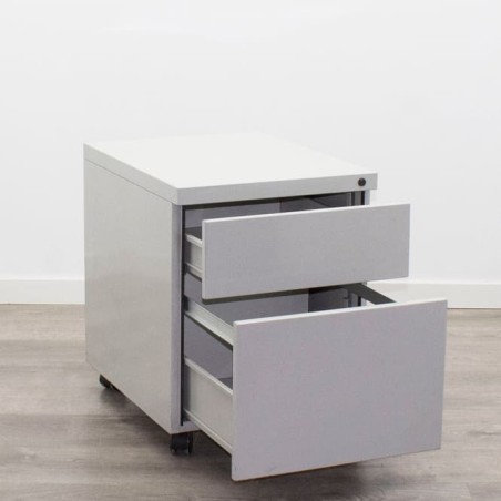 Cajonera metálica cajón y archivo en gris claro de 43,5cm