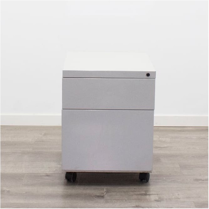 Cajonera metálica cajón y archivo en gris claro de 43,5cm