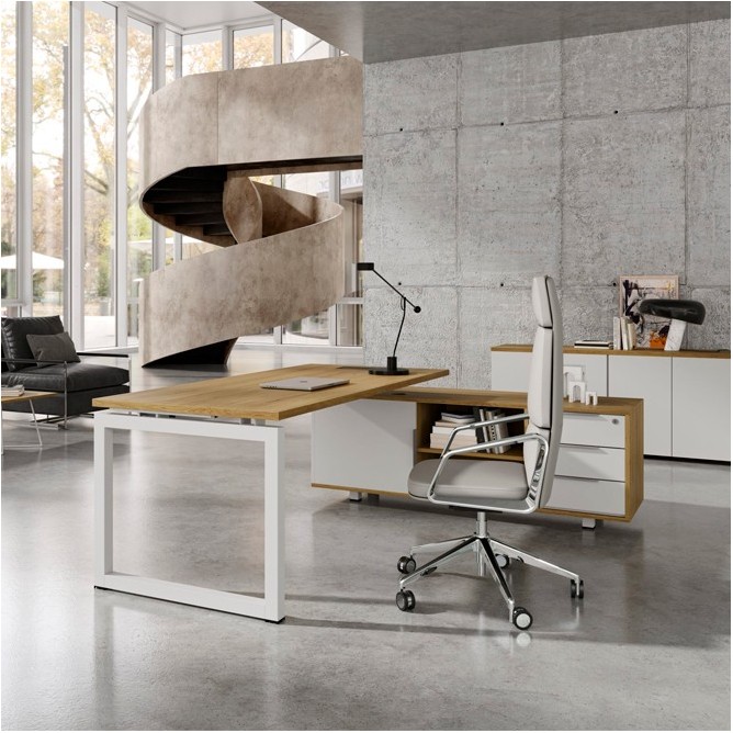 Mesa dirección con o sin mueble auxiliar Q BOK 4