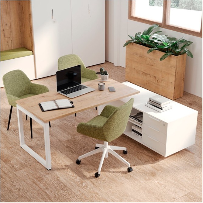 Mesa dirección con o sin mueble auxiliar Q BOK 4
