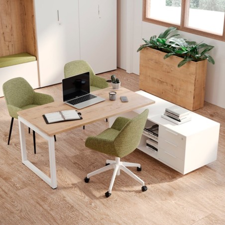 Mesa dirección con o sin mueble auxiliar Q BOK 4