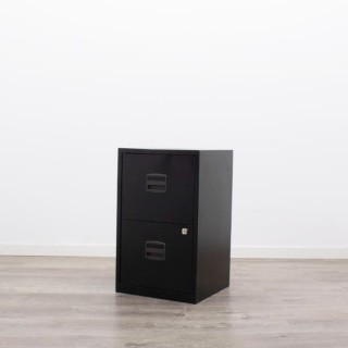 Archivador metálico bajo de 2 cajones negros de 41cm 2