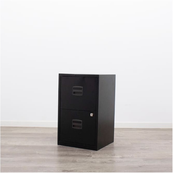 Archivador metálico bajo de 2 cajones negros de 41cm