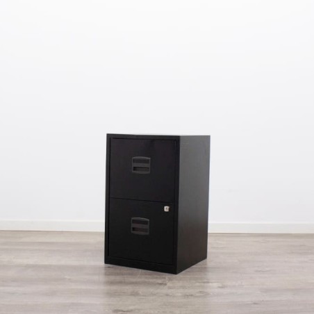Archivador metálico bajo de 2 cajones negros de 41cm