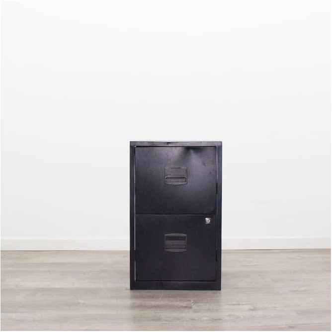 Archivador metálico bajo de 2 cajones negros de 41cm