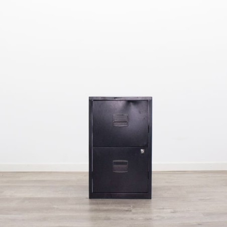 Archivador metálico bajo de 2 cajones negros de 41cm