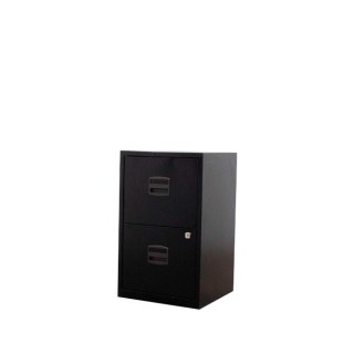 Archivador metálico bajo de 2 cajones negros de 41cm