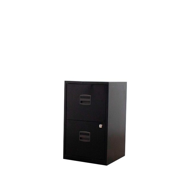 Archivador metálico bajo de 2 cajones negros de 41cm
