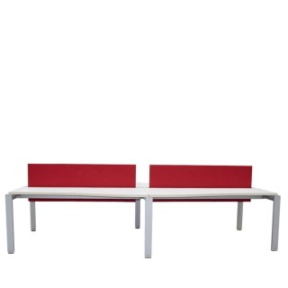 Mesa multipuestos de 4 puestos en blanco y gris de 328cm 2