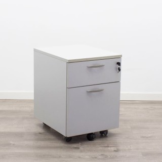 Cajonera cajón y archivo en gris claro con tiradores 2