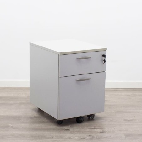 Cajonera cajón y archivo en gris claro con tiradores