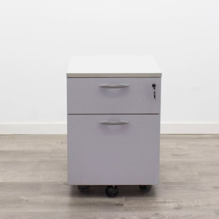 Cajonera cajón y archivo en gris claro con tiradores