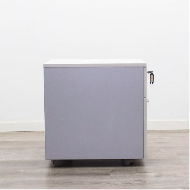 Cajonera cajón y archivo en gris y blanco con tiradores - Mercaoficina