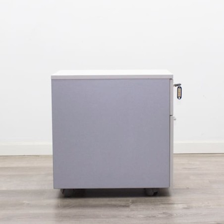 Cajonera cajón y archivo en gris y blanco con tiradores - Mercaoficina