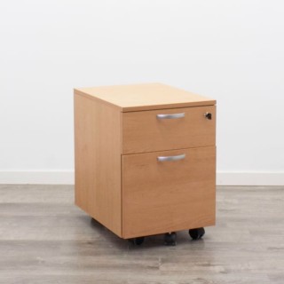 Cajonera cajón y archivo en roble con tiradores 2