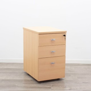 Cajonera pedestal 2 cajones y archivo en melamina haya 2