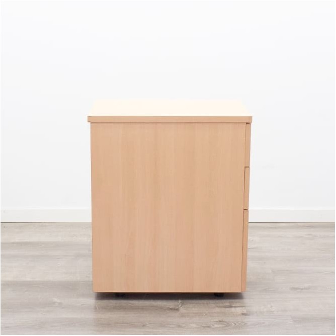 Cajonera pedestal 2 cajones y archivo en melamina haya