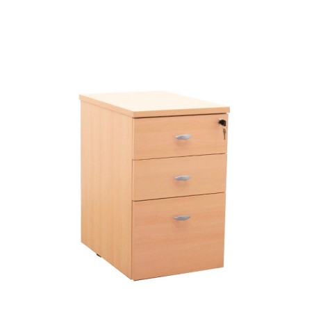 Cajonera pedestal 2 cajones y archivo en melamina haya