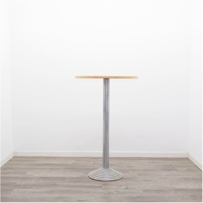 Mesa cafetería alta con tapa peral de 70cm