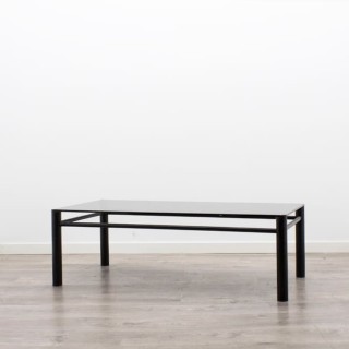 Mesa de centro metálica negra tapa cristal 2