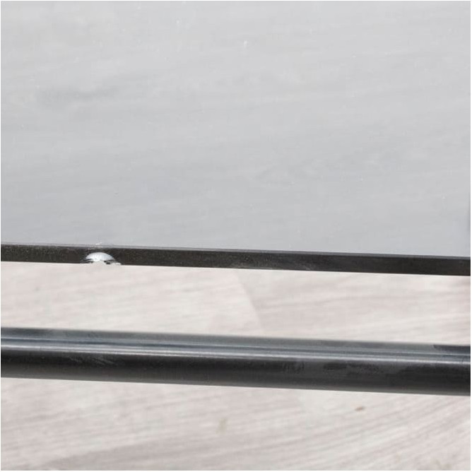 Mesa de centro metálica negra tapa cristal