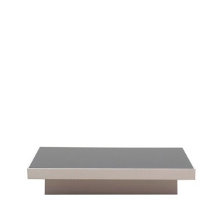 Mesa de centro blanca y cristal negro