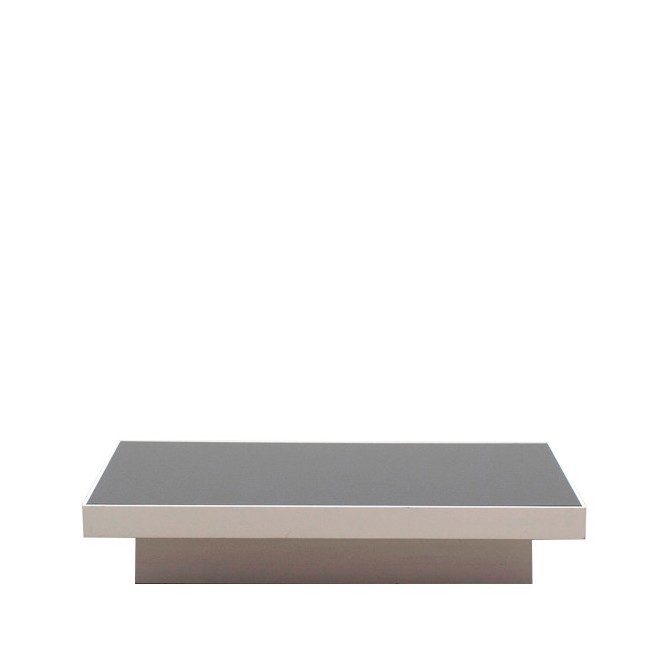 Mesa de centro blanca y cristal negro