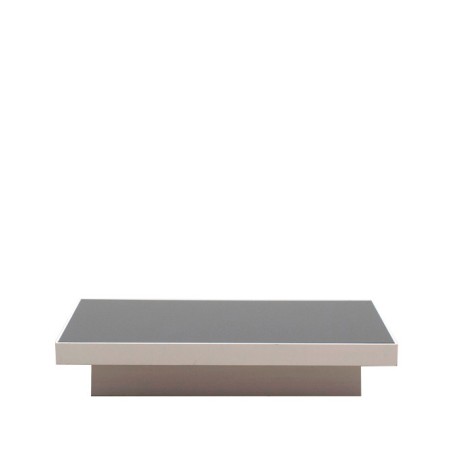 Mesa de centro blanca y cristal negro