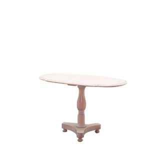 Mesa de centro ovalada en decapé