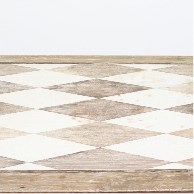 Mesa de exterior metálica en marrón con tapa con dibujo de 140cm