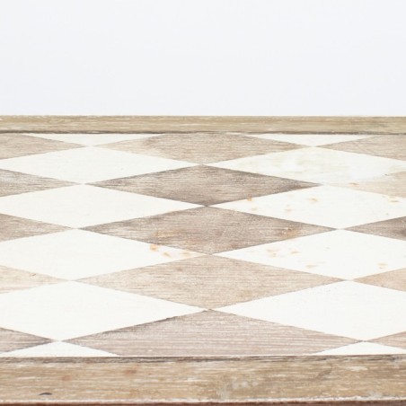 Mesa de exterior metálica en marrón con tapa con dibujo de 140cm