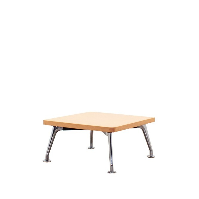 Mesa de rincón en haya con patas cromadas