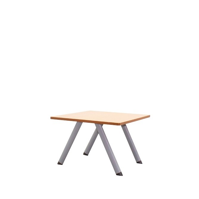 Mesa de rincón en peral con patas grises