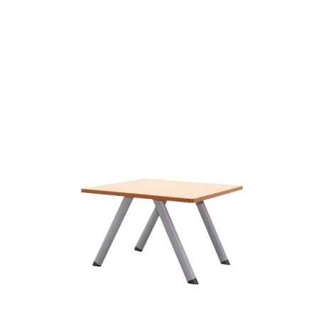 Mesa de rincón en peral con patas grises