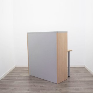 Mostrador con mesa en melamina gris y haya 2