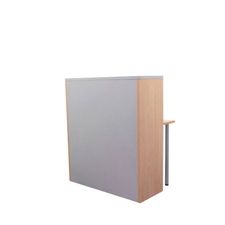 Mostrador con mesa en melamina gris y haya